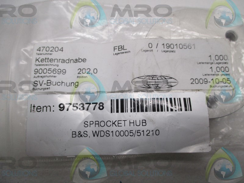 BAUSCH+STROBEL 470204 SPROCKET HUB  NSMP