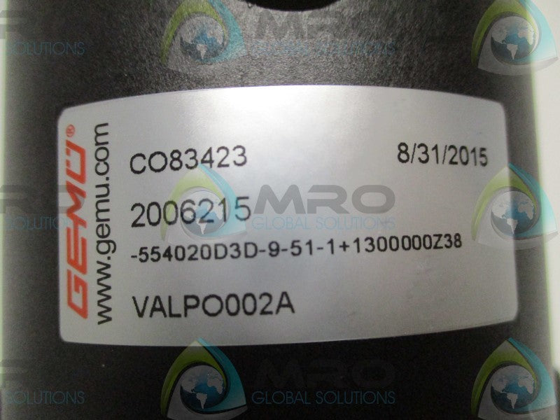 GEMU -554020D3D-9-51-1+1300000Z38 ANGLE SEAT GLOBE VALVE  NSMP