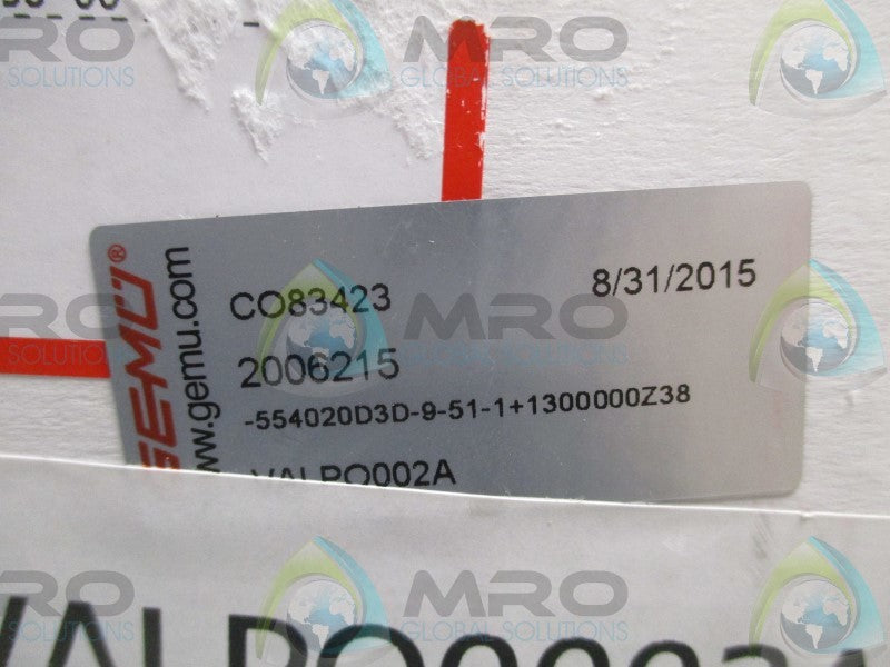 GEMU -554020D3D-9-51-1+1300000Z38 ANGLE SEAT GLOBE VALVE  NSMP