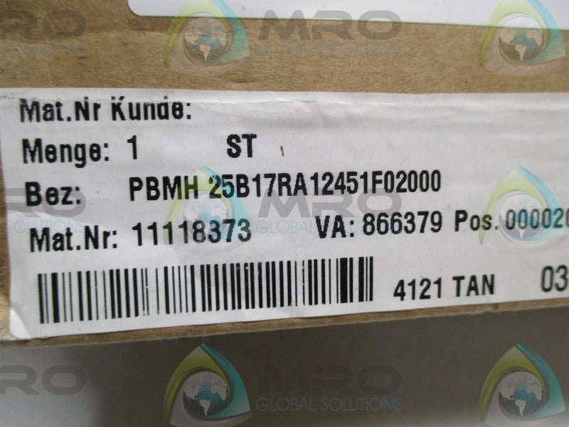 BAUMER ELECTRIC PBMH 25B17RA12451F02000 PRESSURE TRANSMITTER  NSMP