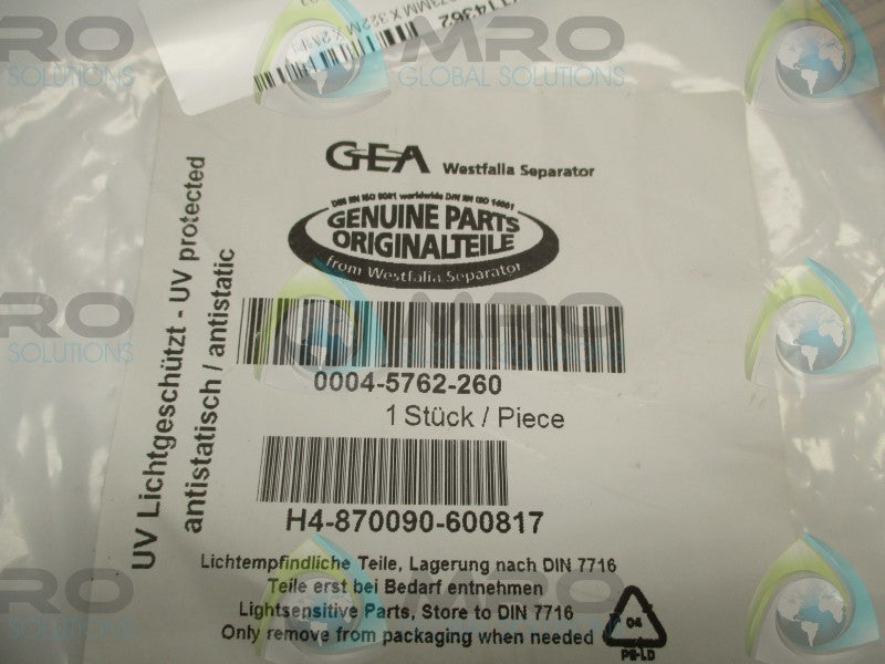 GEA 0004-5762-260 GASKET  NSMP