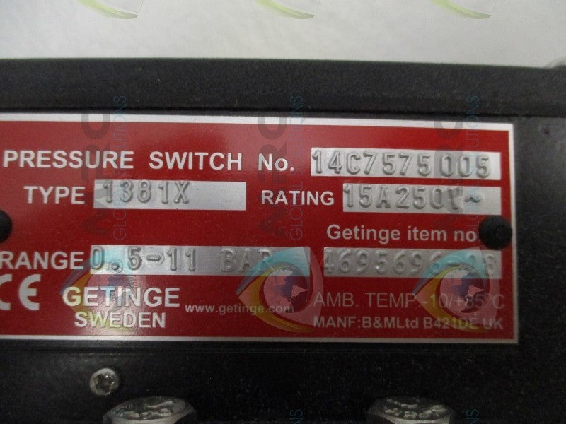 GETINGE 1381X 4695696-08 PRESSURE SWITCH 0.5-11/BAR  NSMP