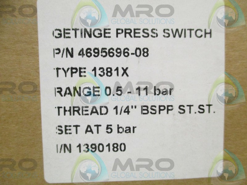 GETINGE 1381X 4695696-08 PRESSURE SWITCH 0.5-11/BAR  NSMP