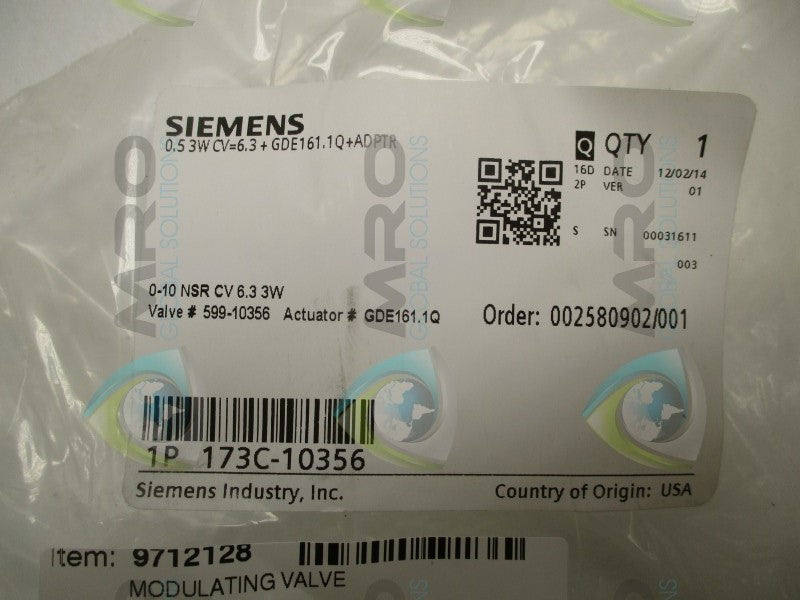 SIEMENS OpenAir 173C-10356 ELECTRONIC DAMPER ACTUATOR  NSNP