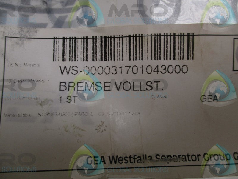 GEA WS-000031701043000 ASSEMBLY KIT  NSNP