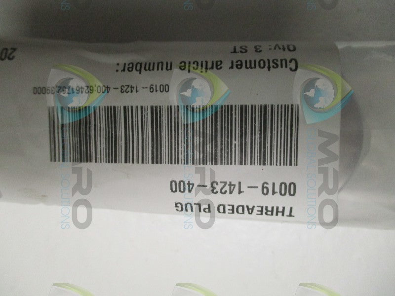 GEA 0019-1423-400 THREADED PLUG (PKG. OF 3)  NSMP