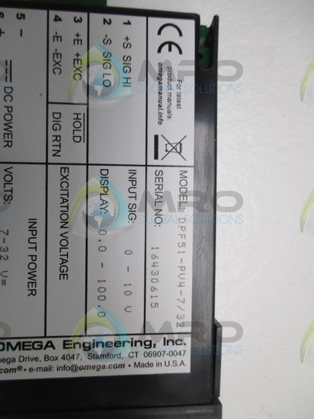 OMEGA DPF51-PV4-7/32 DC VOLTMETER  NSMP