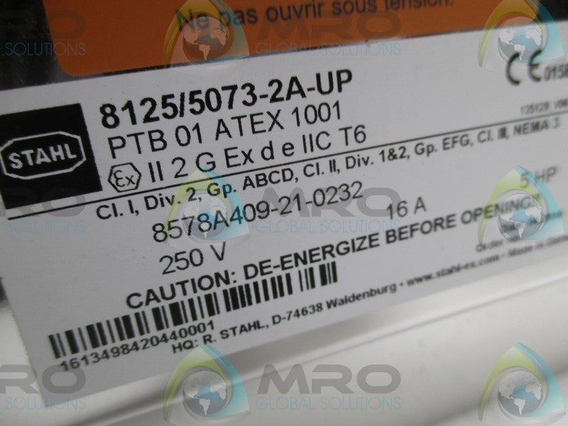 STAHL 8125/5073-2A-UP RECEPTACLE PANEL  NSNP