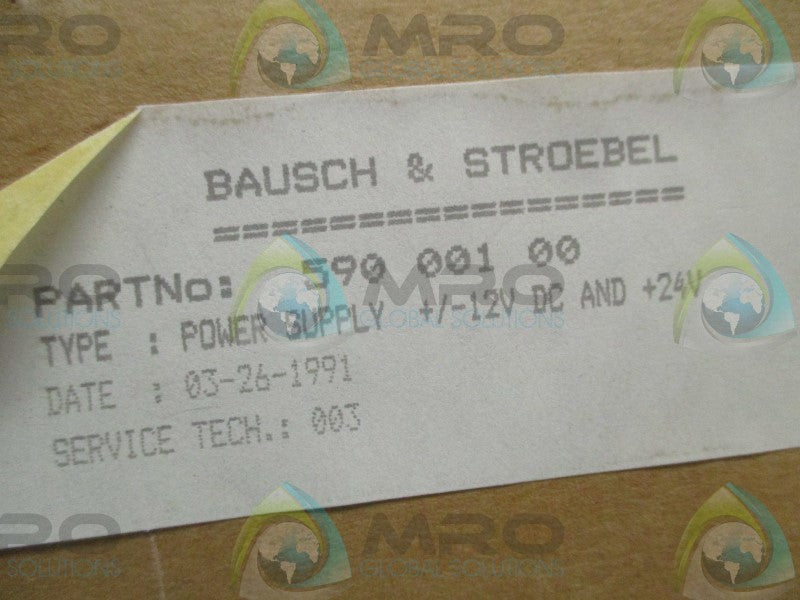 BAUSCH & STROBEL 59000100 POWER SUPPLY UNIT  NSMP