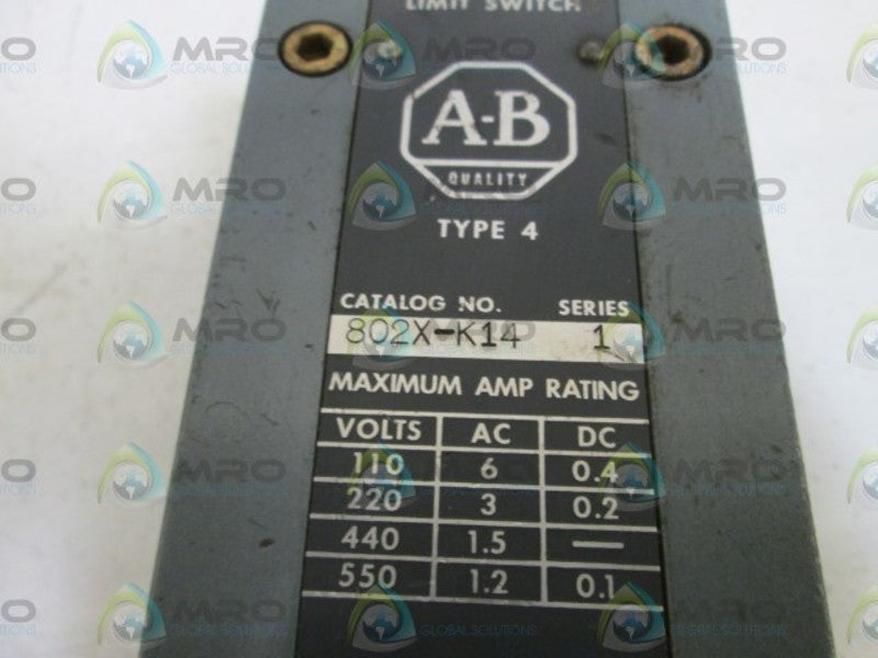INDUSTRIAL SPARE PART LIMIT SWITCH 802X-K14 SER. 1  UNMP
