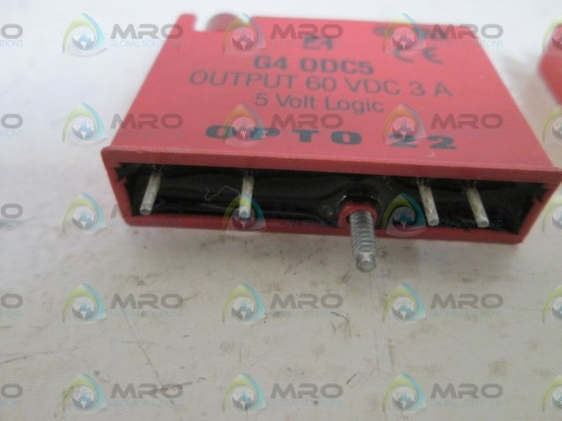 LOT OF 4 OPTO 22 G4ODC5 OUTPUT MODULE (RED) UNMP