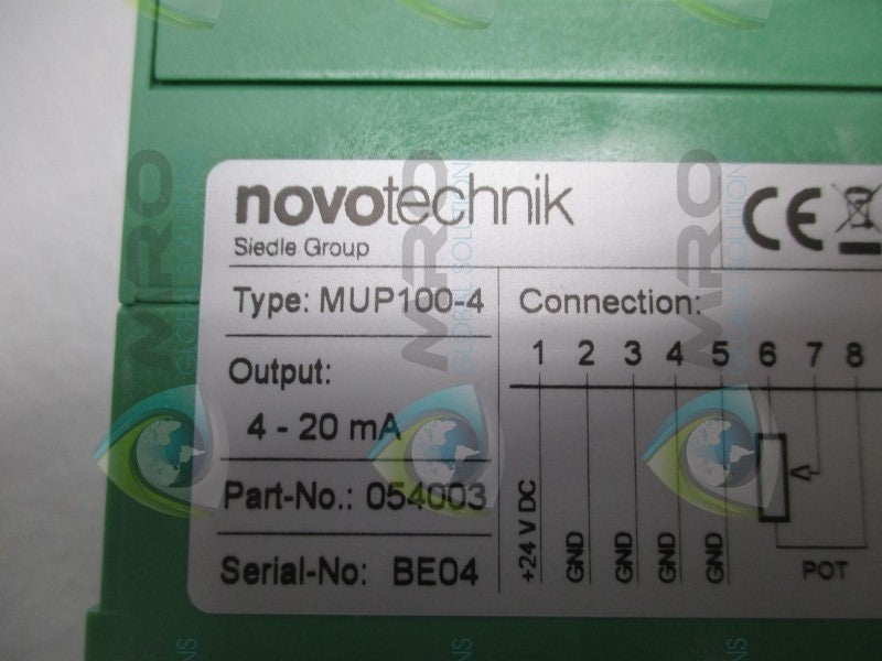NOVOTECHNIK MUP100-4 054003 SIGNAL CONDITIONER  NSMP