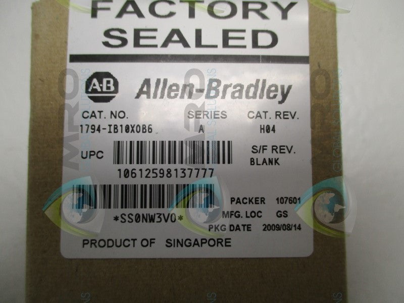 ALLEN BRADLEY 1794-IB10XOB6 SER. A I/O MODULE DATE: 2009  NSFS