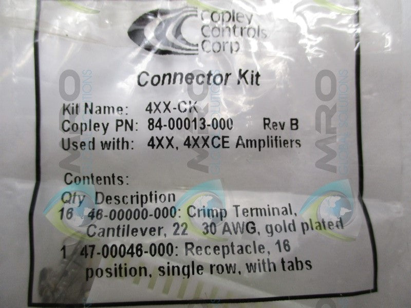 COPLEY CONTROLS 84-00013-000 CRIMP TERMINAL (PKG. OF 16)  NSMP