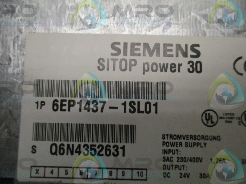 SIEMENS SITOP power 30 6EP1437-1SL01 POWER SUPPLY  UNMP