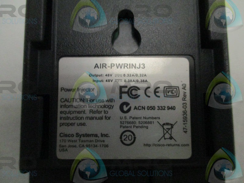 CISCO AIR-PWRINJ3 POWER INJECTOR  UNMP