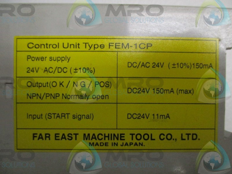 FAR EAST MACHINE TOOL FEM-1CP (NPN/PNP) MONITORING CONTROLLER  UNMP