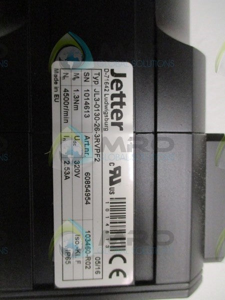 JETTER JL3-0130-26-3RVPF2 SERVO MOTOR RPM: 4500  NSMP