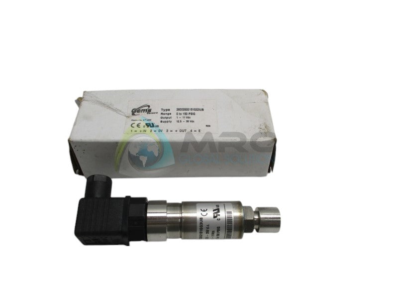 GEMS SENSORS 2600DG151GG3UB PRESSURE TRANSDUCER 0-150PSIG  NSMP