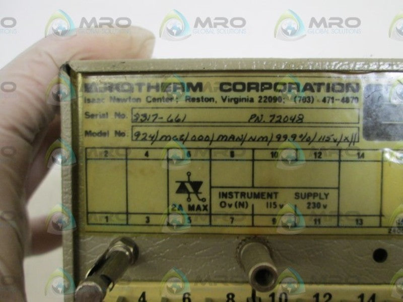 EUROTHERM CONTROLLER 924/MCT/000/MAN/NM/99.9%/115V/x/  UNMP