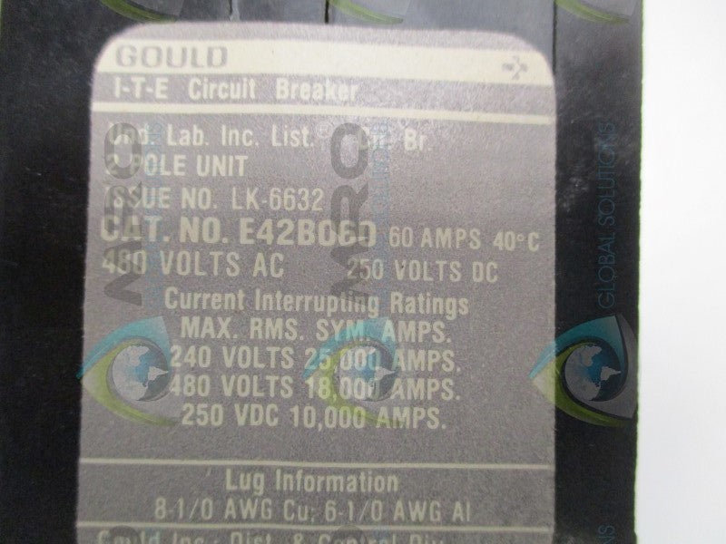GOULD E42B060 CIRCUIT BREAKER 60A  NSNP