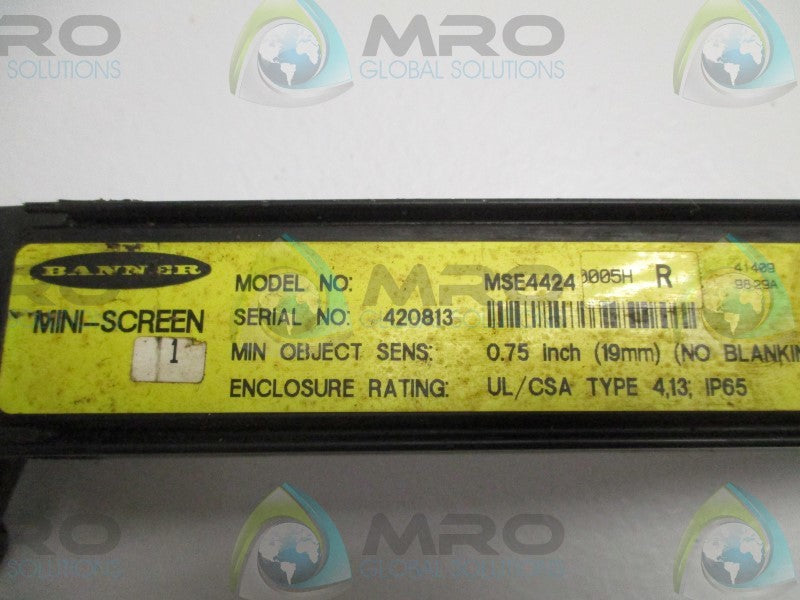 BANNER MINI-SCREEN MSE4424 SENDER LIGHT CURTAIN (AS PICTURED)  UNMP