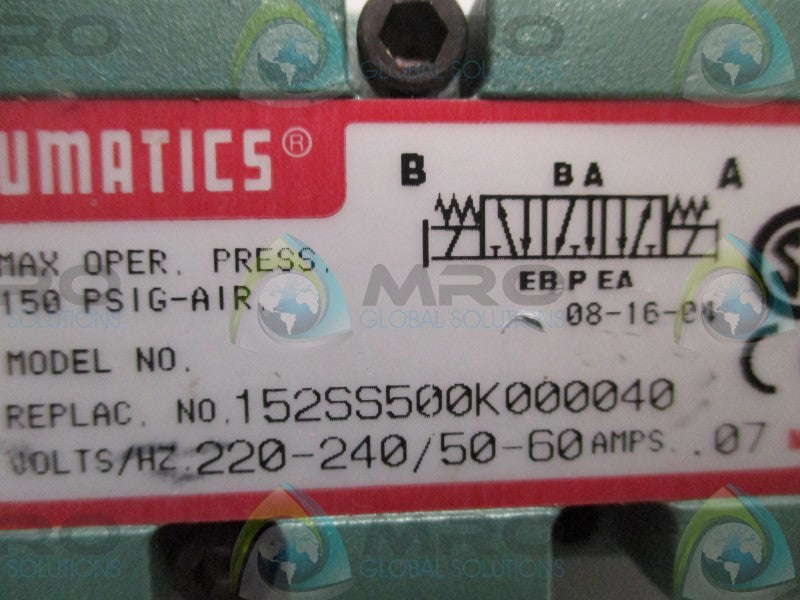 NUMATICS 152SS500K000040 SOLENOID VALVE (AS PICTURED)  NSNP