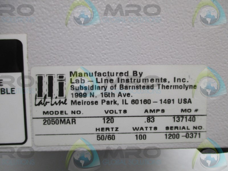 LAB LINE INSTRUMENTS 9800 2050MAR PRE HEATER ASSEMBLY  UNMP