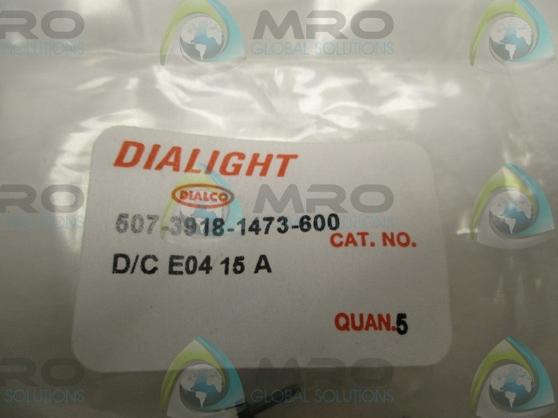 DIALIGHT 507-3918-1473-600 AMBER INDICATOR (PKG. OF 5)  NSMP