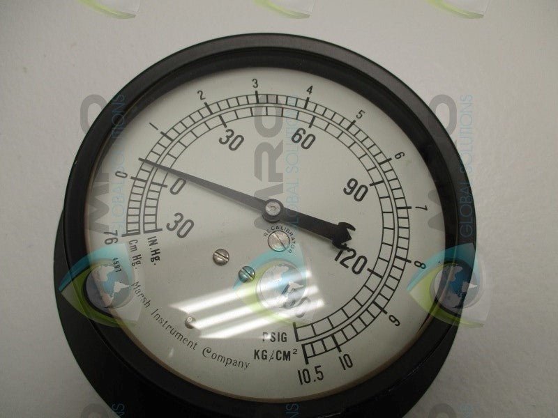 MARSH INSTRUMENT 30IN.HG.-150PSIG 76CmHg.-10.5KG/CM PRESS. GAUGE  NSNP