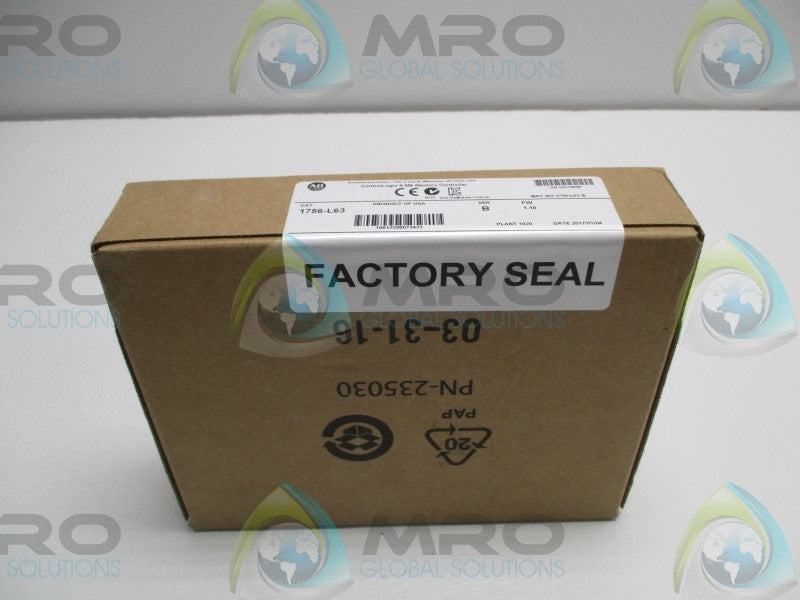 INDUSTRIAL SPARE PART CONTROLLOGIX 1756-L63 SER. A F/W 1.10  NSFS
