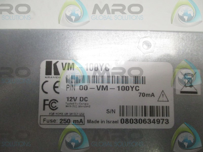 KRAMER ELECTRONICS VM-100YC 1:10sVIDEO DISRIBUTION AMPLIFIER  NSMP
