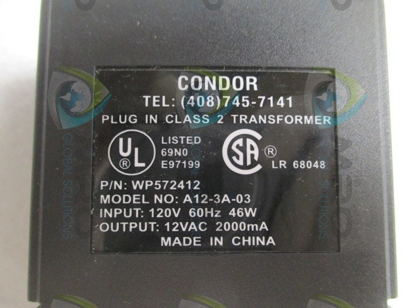 CONDOR WP572412 A12-3A-03 AC POWER ADAPTER  NSMP