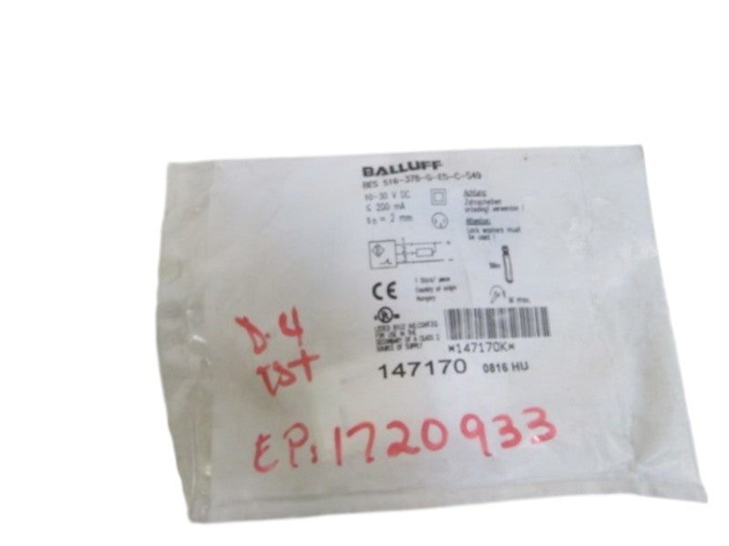 BALLUFF PROXIMITY SWITCH BES516-378-G-E5-C-S49  NSMP
