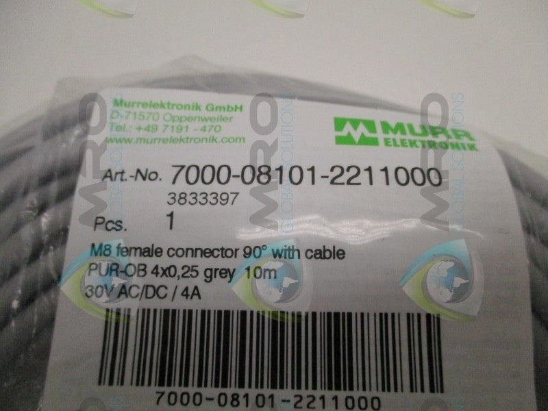 MURR ELEKTRONIK 7000-08101-2211000 FEMALE CONNECTR CABLE  NSMP