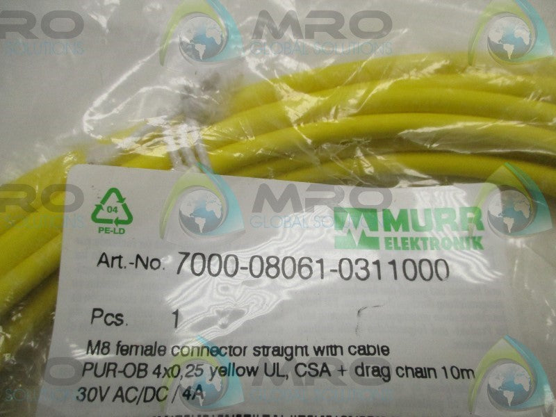 MURR ELEKTRONIK 7000-08061-0311000 FEMALE CONNECTR CABLE  NSMP