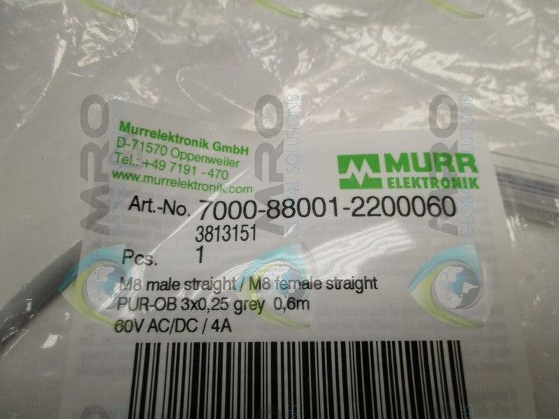 MURR ELEKTRONIK 7000-88001-2200060 MALE/FEMALE CORDSET  NSMP