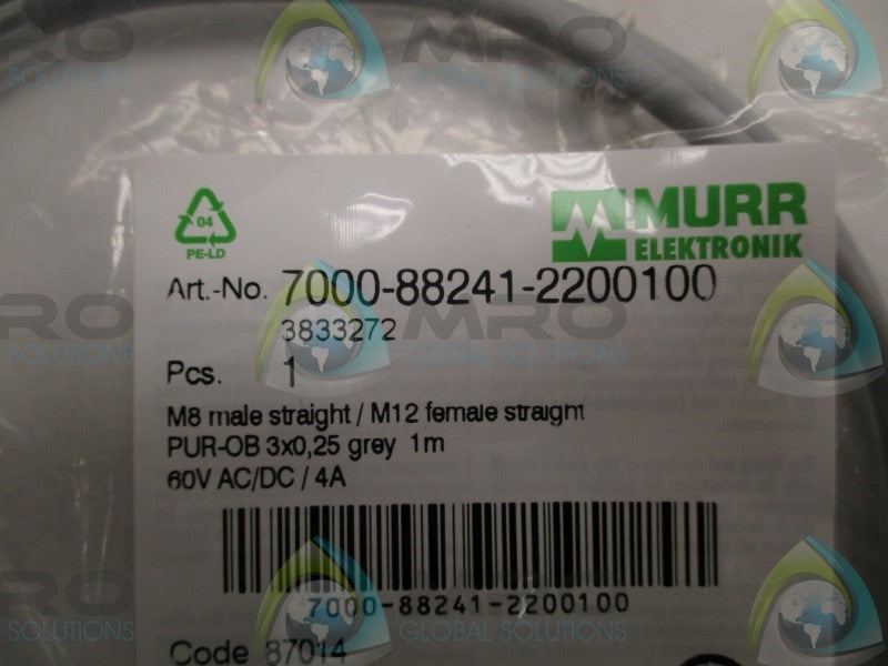 MURR ELEKTRONIK 7000-88241-2200100 MALE/FEMALE CORDSET  NSMP