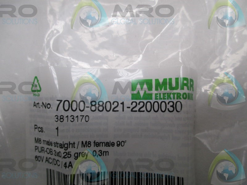 MURR ELEKTRONIK 7000-88021-2200030 MALE/FEMALE CORDSET  NSMP