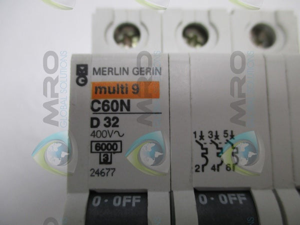 MERLIN GERIN 24677 C60N-D32 CIRCUIT BREAKER 32A  NSNP