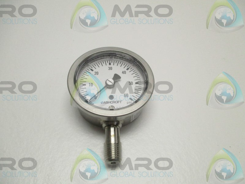 ASHCROFT 63-1008-S-02L-60# PRESSURE GAUGE 0-60PSI  NSMP