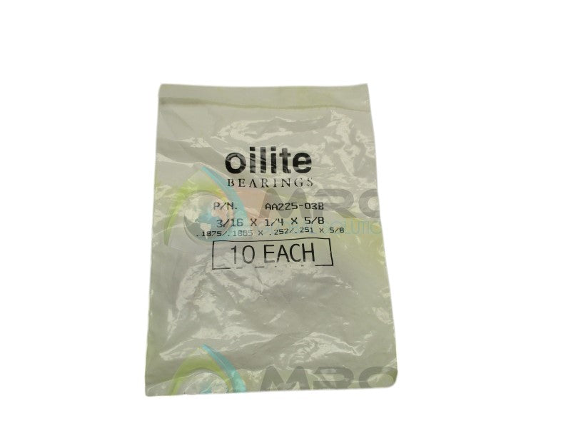 OILITE AA225-03B PLAIN SLEEVE (PKG. OF 10)  NSMP