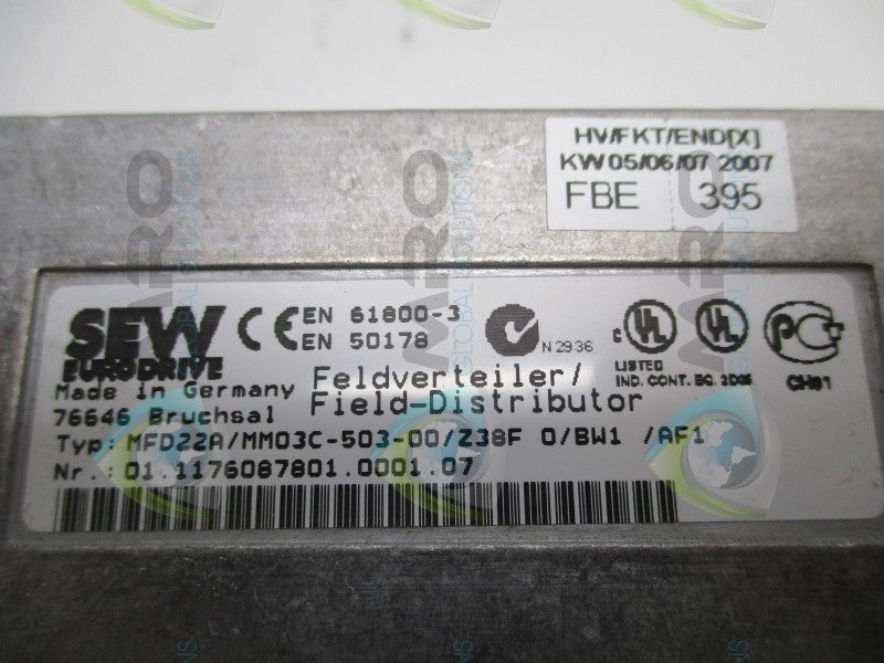 SEW EURODRIVE MFD22A/MM03C-503-00/Z38F0/BW1/AF1 DRIVE  NSNP