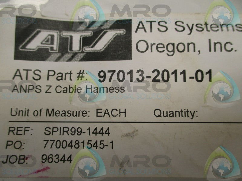 ATS SYSTEMS 97013-2011-01 ANPS Z CABLE HARNESS  NSMP