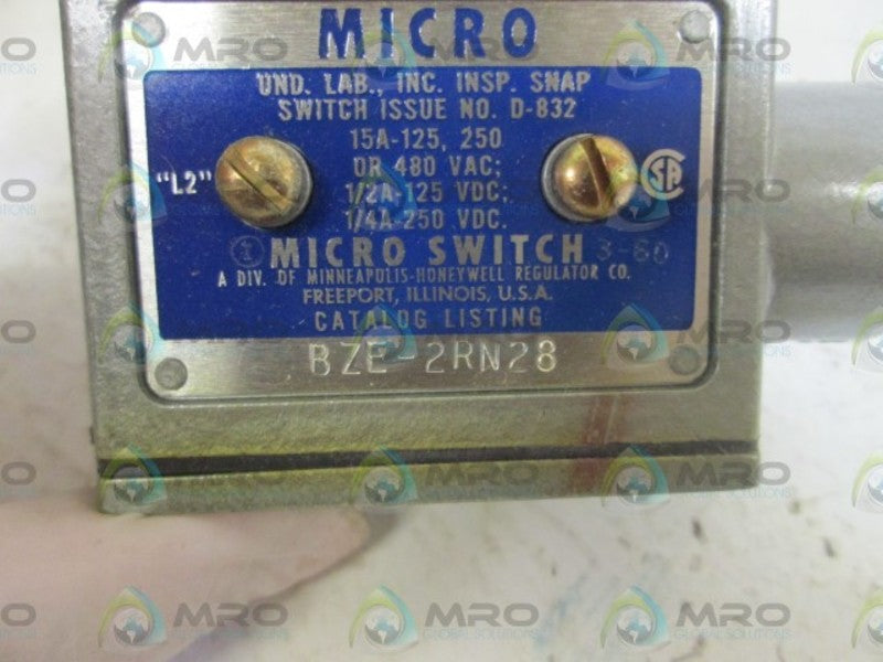 MICRO SWITCH LIMIT SWITCH BZE-2RN28 NSMP