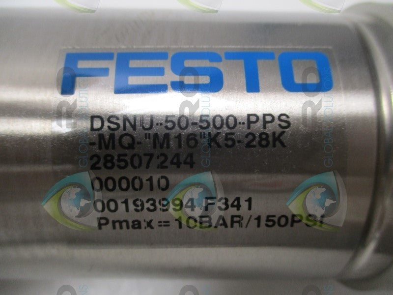 FESTO DSNU-50-500-PPS-MQ-"M16"K5-28K CYLINDER  NSNP