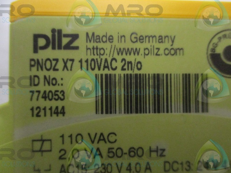 PILZ PNOZ-X7-110VAC-2N/O SAFETY RELAY  NSNP