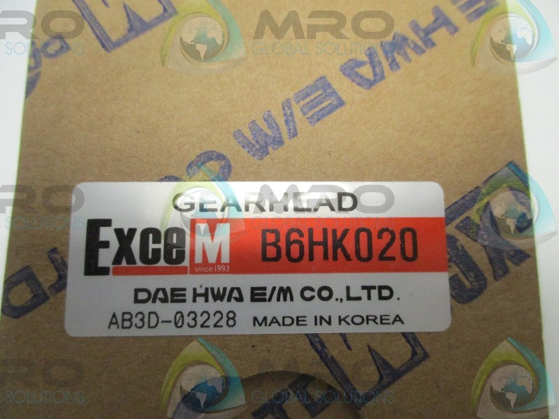 EXCEM B6HK020 GEARHEAD  NSMP