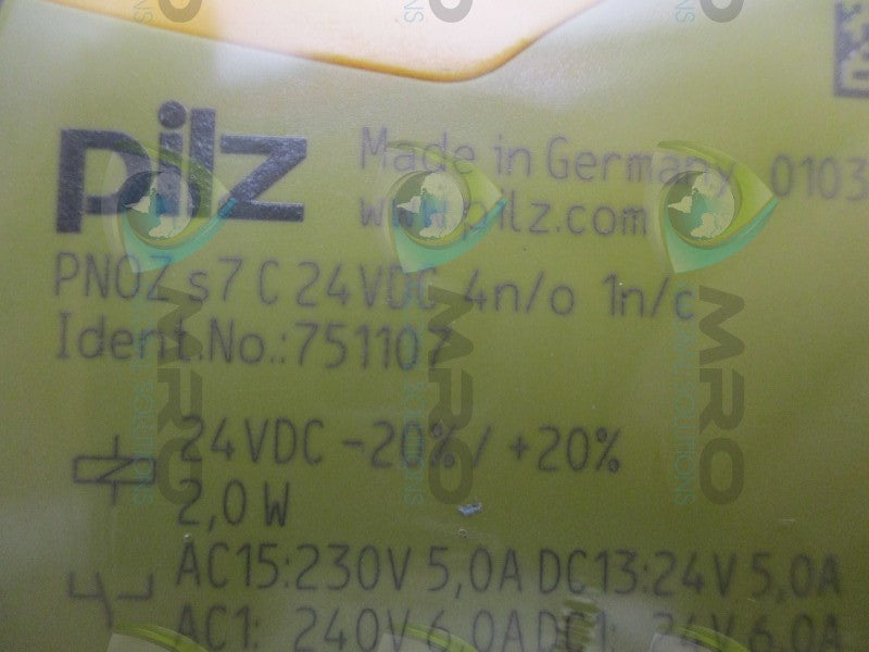 PILZ PNOZ-S7-C-24VDC-4N/O-1N/C SAFETY RELAY  NSMP