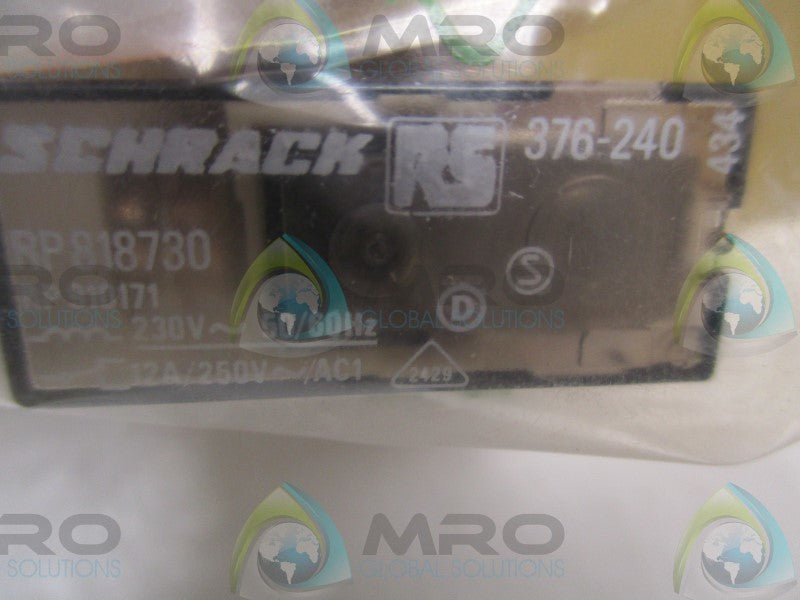 SCHRACK RP818730 376-240 RELAY 230VAC  NSMP